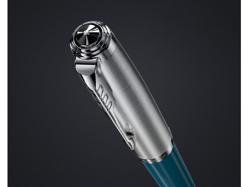 Шариковая ручка Parker 51 CORE TEAL BLUE CT, стержень: M, цвет чернил: black, в подарочной упаковке.