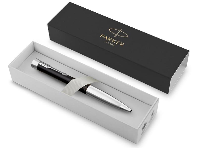 Ручка шариковая Parker модель Urban Muted Black CT в футляре, черный/серебристый