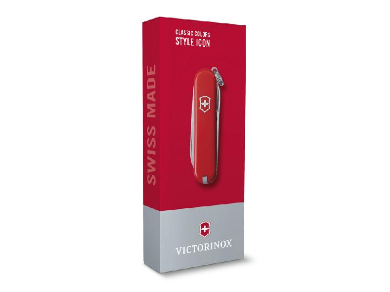 Нож-брелок VICTORINOX Classic Style Icon, 58 мм, 7 функций, красный