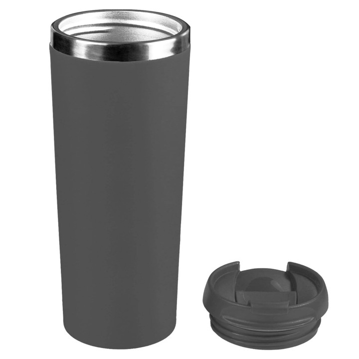 Термокружка KOMO SOFT COLOR 420мл. Черная с черной крышкой 6060.08