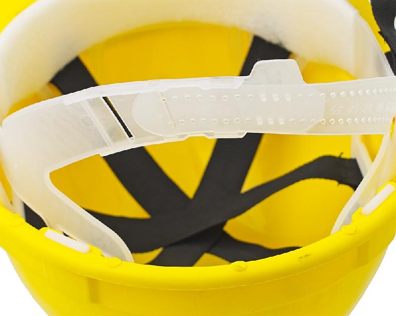 Каска защитная ЕЛАНПЛАСТ ЕВРОПА желтая (ленточное оголовье)