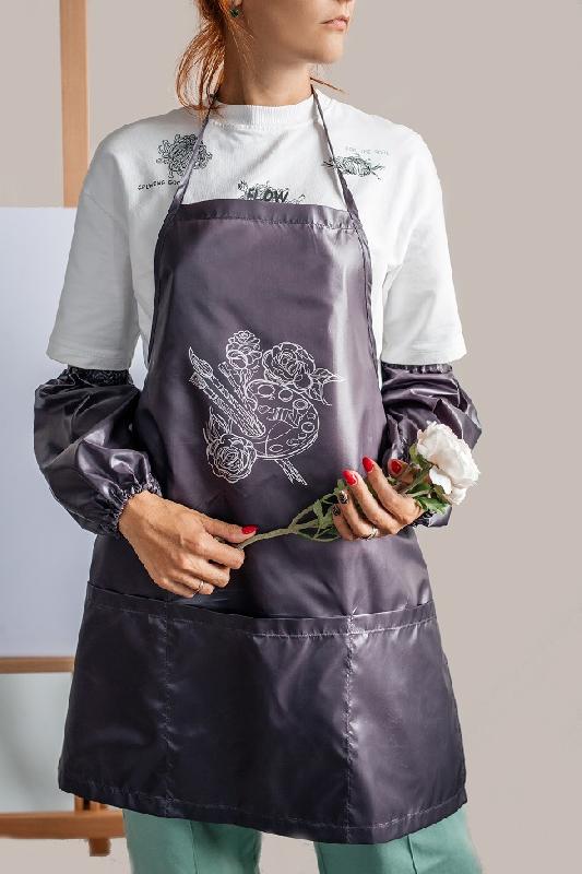 Фартук с нарукавниками MOGOTEX "Home Collection" (комплект) фиолетовый, модель 2053-0 (декор 120)