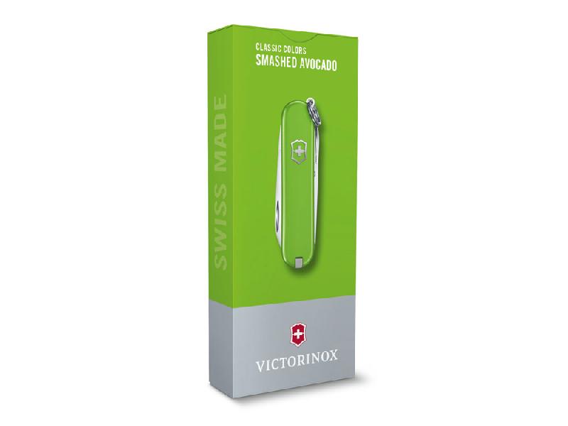 Нож-брелок VICTORINOX Classic SD Colors Smashed Avocado, 58 мм, 7 функций, салатовый