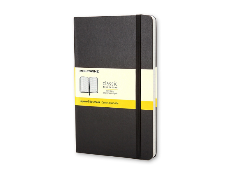 Записная книжка Moleskine Classic (в клетку) в твердой обложке, Large (13х21см), черный