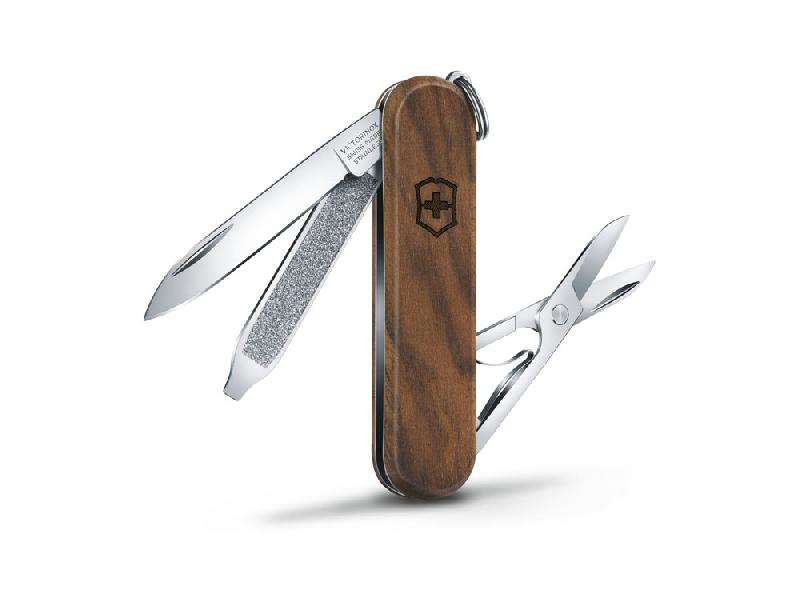 Нож-брелок VICTORINOX Classic SD, 58 мм, 5 функций, деревянная рукоять