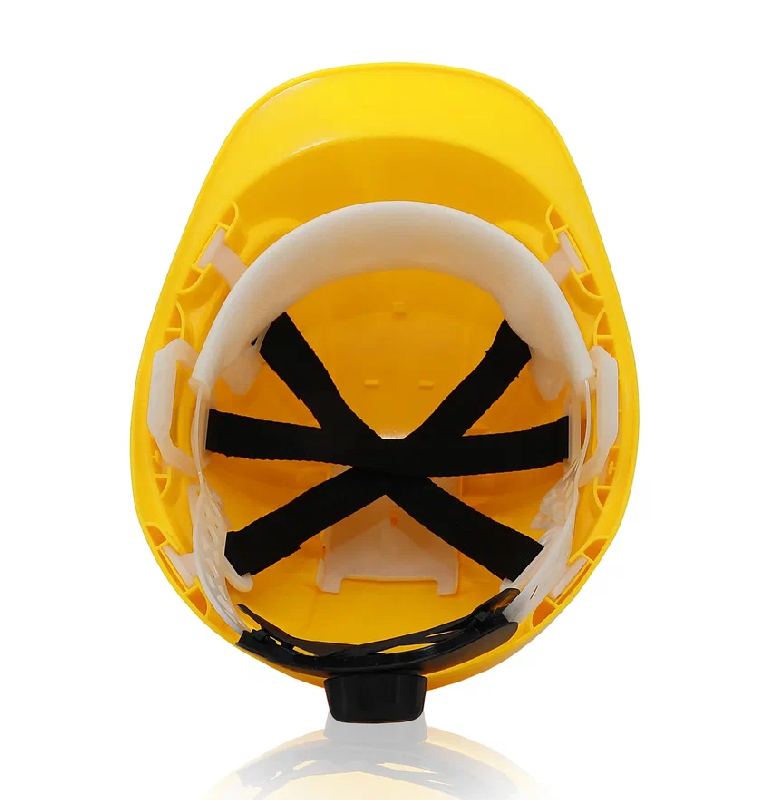 Каска защитная ЕЛАНПЛАСТ ФОРВАРД желтая (ленточное оголовье, храповый механизм)
