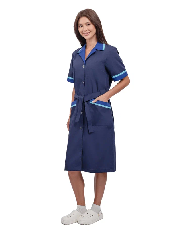 Халат женский "Прибой" цвет т.синий/васильковый/голубой