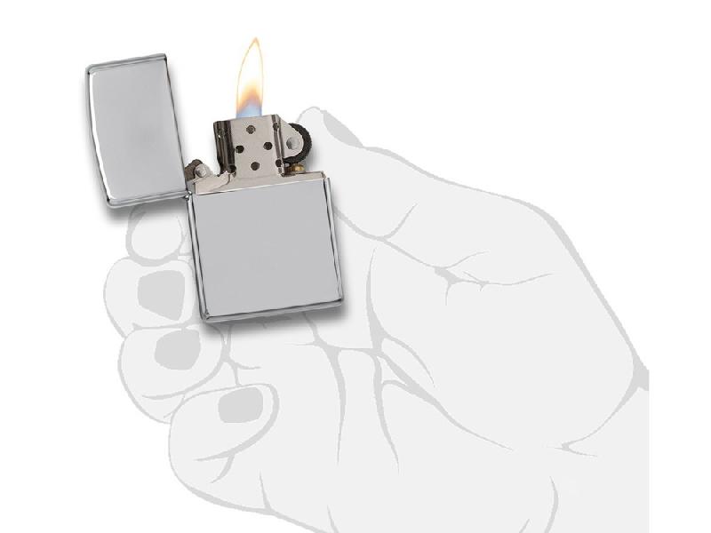 Зажигалка ZIPPO Classic с покрытием High Polish Chrome, латунь/сталь, серебристая, 38x13x57 мм