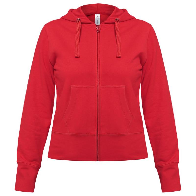 Толстовка женская Hooded Full Zip красная