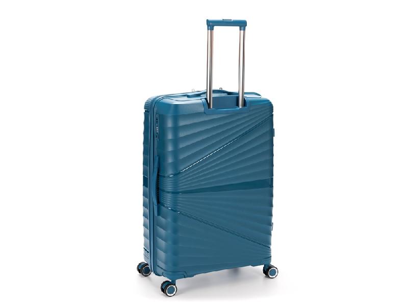 Чемодан TORBER Nevo, синий, полипропилен, 49 х 28 х 76 см, 95 л