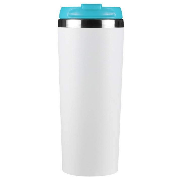 Термокружка KOMO WHITE 420мл. Белая с бирюзовой крышкой 6062.16