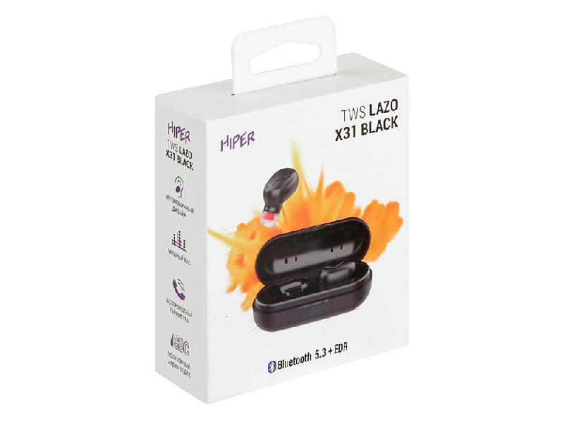 Наушники HIPER TWS Lazo X31 Black (HTW-LX31) Bluetooth 5.3 гарнитура, Черный