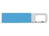 Флеш-карта USB 2.0 16 Gb с карабином Hook, голубой/серебристый