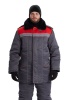 Костюм зимний "ВЬЮГА" куртка/полукомб. цвет: т.серый/красный