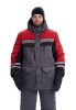 Костюм зимний "ЗИМНИК" куртка/брюки, цвет: т.серый/черный/красный