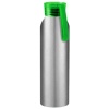 Бутылка для воды VIKING SILVER 650мл. Серебристая с салатовой крышкой 6141.15