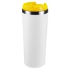 Термокружка KOMO WHITE 420мл. Белая с желтой крышкой 6062.04