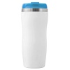 Термокружка SLIM WHITE 350мл. Белая с голубой крышкой 6032.12