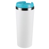 Термокружка KOMO WHITE 420мл. Белая с бирюзовой крышкой 6062.16