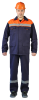 Костюм мужской с СОП "Спецовка" летний с п/к синий с оранжевым, тк. Саржа 100%хлопок