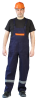 Костюм мужской с СОП "Спецовка" летний с п/к синий с оранжевым, тк. Саржа 100%хлопок