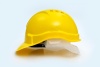 Каска защитная ЕЛАНПЛАСТ ЕВРОПА желтая (ленточное оголовье)